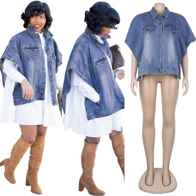 China Fashion Reversible New Arrival Top Women Coat Side Pocket Irregular Oversized Denim Coat for sale