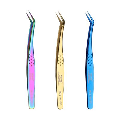 China Custom Lash Extension Eyelash Tweezers Private Label Stainless Antistatic Premium Eyelash Extension Tweezers for sale