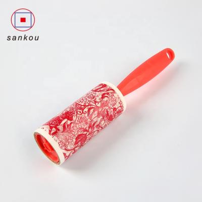 China Manual Custom Logo Replaceable Dust Dirt Printing Fiber Roller Pet Hair Fiber Remover for sale