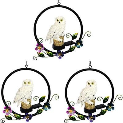 China Home Decoration Parrot Iron Pendant Lead Resin Handwork Garden Landscape Outdoor Waterproof Solar Garden Light for sale