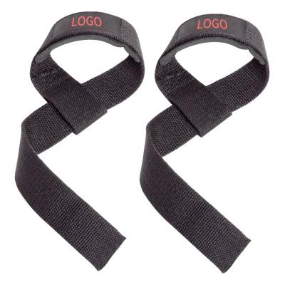 China Custom Logo Wrist Straps Weightlifting Gym Fitness Weightlifting Straps Wholesale Durable for sale