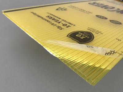 Китай Желтый толь стены близнеца поликарбоната цвета покрывает толщину 4мм до 10мм продается
