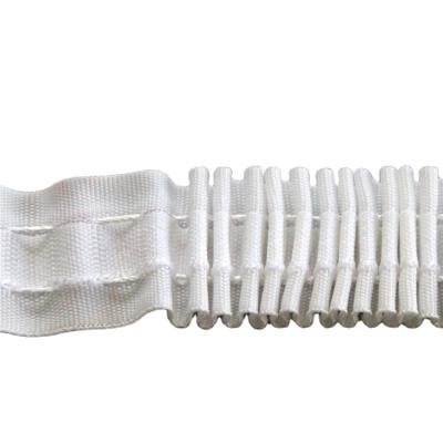 China Traditional TRANSPARENT WITH NEWEST RUFFLED PATTERN CUSTOMIZED CURTAIN BAND 8.5-9 cm three pocket 4 lines for sale