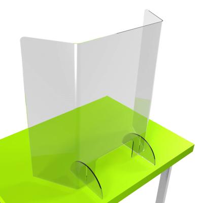 China Eco-Friendly Protective PET Table Pads Hot Bending Pad Shield Customized Clear Desktop Plastic Sneeze Guards for sale