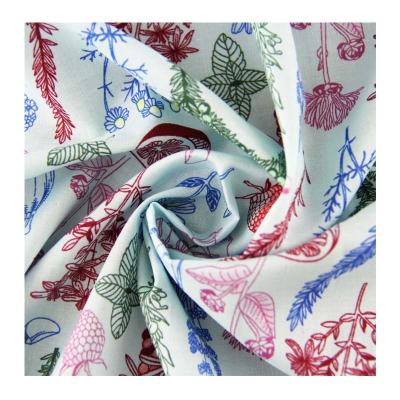 China Breathable Wholesale Custom Printed 100% Shirt Poplin Cotton 50SX50S Fabrics For Apparel Textile for sale
