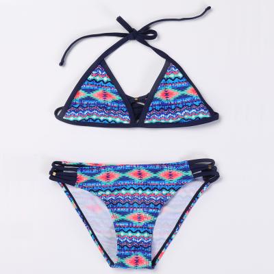 China Girls Swimwear Children's Suit A Swimwear Pattern Breathable Ethnic Bikini Two Pieces Swimwear Children for sale