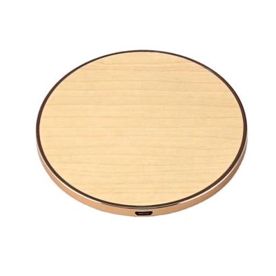 China Amazon Reusable Hot Sale New Design Low Price Round 15W Charger Qi Wireless Fast Charger Radio Wooden Panel for sale