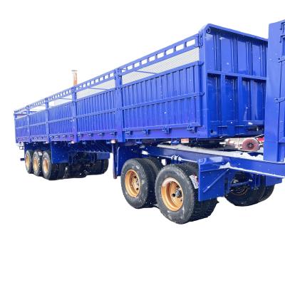 中国 最大重荷30000kg 2024 設計3軸4軸 サイドドロップフェンス トラック 半トレーラー 販売のため