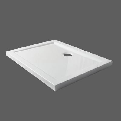 China Durable 70x90x5cm Mixed Durable CE Rectangle ABS Glossy White Acrylic Anti-Clogging Anti-Slip Shower Tray for sale