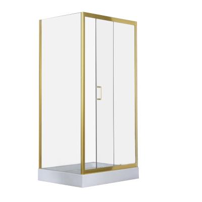 China Rectangle Gold Zinc Alloy Luxury High Quality Aluminum Easy Clean Bathroom Handle Shower Glass Enclosure for sale