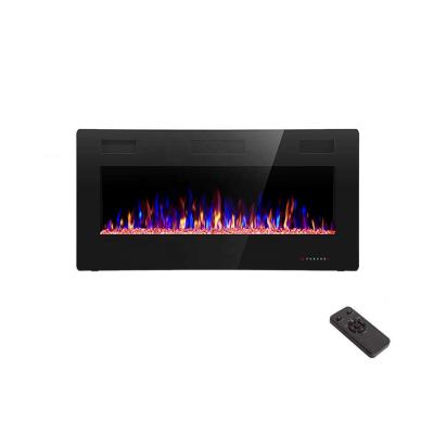 China Modern 36 Inch Built-In And Wall Mounted Electric Fireplaces With Adjustable Flame Color And Speed For Remote Control for sale