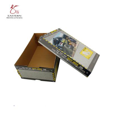 China Rectangular Foldable Boxes with Lid for Cardboard Safety Shoes Packaging for sale