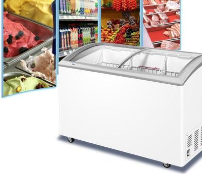 Cina 338L porta di vetro commerciale porta di vetro trasparente cesto congelatore in vendita