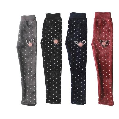 China Color Fade Proof ETong Factory Girls Flannel Thick Velvet Trousers Pencil Pants Baby Warm Slim Trousers Winter Leggings Product for sale
