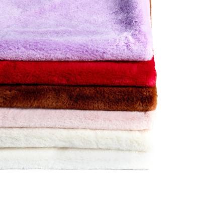 China Memory ETong Factory Wholesale Super Sotf 10mm Pile Height Plush Faux Fake Fur Rabbit Toy Cloth Fabric 100% Polyester Fake Fur Fabric for sale