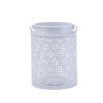 China Iron Flower Pattern Hollow Candle Holders Shape Iron Art Deco Hollow Candle Holder for sale