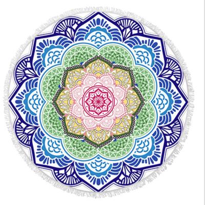 China Sustainable Custom Printed Sublimation Round Summer High Quality Quick Dry Beach Towel for sale