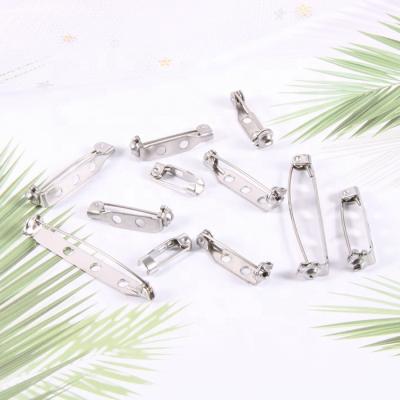 China Keepsake Stainless Steel Brooch Safety Pin Backs Clasp for Name Tags Badges Craft Accessories for sale