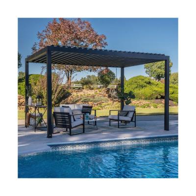 Chine Pergola en acier à toit imperméable à la pluie réglable pour espace de vie extérieur lourd à vendre