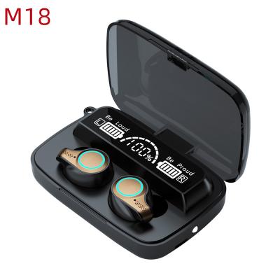 China Hot Sale TWS 5.1 In-Ear Headphones Touch Mini Headphones Waterproof LED Digital Display Earbuds Sports Headphones M18 Radio for sale