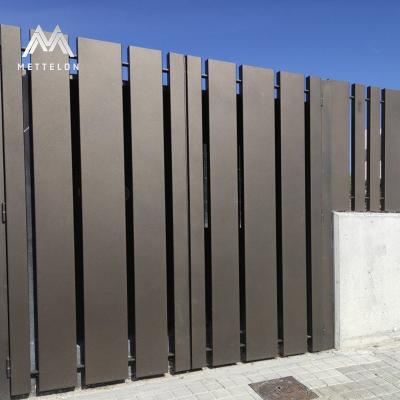China Easily Assembled Contemporary Metal Privacy Fencing Panels for Residential Featuring Decorative Modern Design with Wood-Grain Aluminum Fences for sale