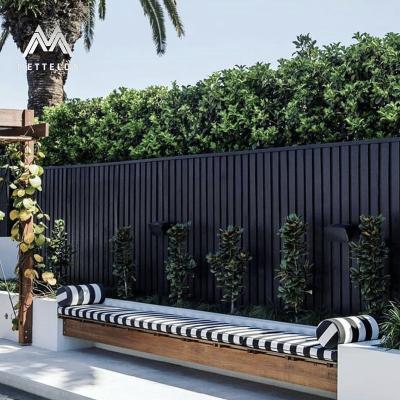 China Easily Assembled Customizable Wooden Grain Powder-Coated Aluminum Fence Portable Decorative Metal Fence Panels, Fencing Material Outdoor Panels for sale