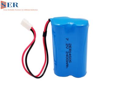 China Conector del alambre de la batería ER14505-2S 7.2V 2400mah de 2ER14505 2S1P Li SOCL2 para el metro en venta