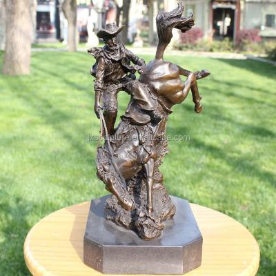 China Europe Cowboy Bronze Sculpture For Sale for sale