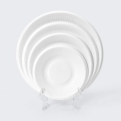 China Contemporary Wholesale High Quality Manual Pulp Mold Disposable Paint Disc Bagasse Sugar Cane Dishes and Cups for sale