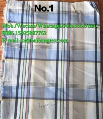 China Yarn Dyed check design shirts of pants or boxers fabric cotton spandex high quality for sale