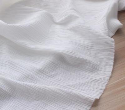China 100% cotton crepe wrinkle fabric plain dyed high quality for sale