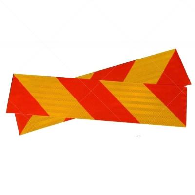China Seguridad vial Amarillo Rojo Color de cristal de cuentas de miel Peinado de remolque camión Chevron reflectores Impresión a medida en venta