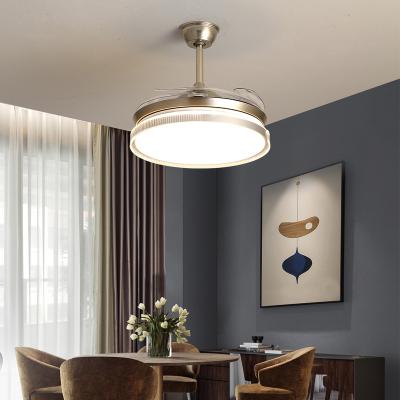 China 48 modern in. Integrated Led Fan Light Fixture 6 Speed Dimmable Fan With Light And Remote for sale