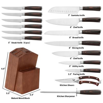 China Disposable 4.5 In Steak Knife Chef Yangjiang Forged Kitchen Knife Set With Stand for sale
