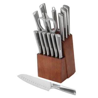 China Block Designer Disposable Forged Japanese Kitchen Knife Chef Cook Set With Acacia Stand for sale