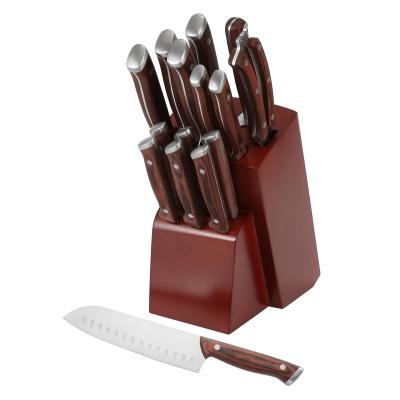 China Restaurant Disposable Chef's Knife Block Space Durable Saver 16 Piece Kitchen Knife Set for sale