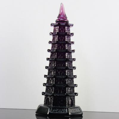 China Chinese Fengshui Crafts Products Glass China Art Decor Wenchang Home Tower for sale