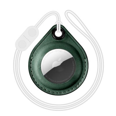 China Fashionable Vintage Light Weight GPS Navigation Tracker Leather Shockproof Fully Protective Case For Airtag Preventing Pets Key Lost for sale