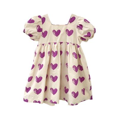 China Anti-wrinkle baby girl summer soft floral printed casual short sleeve baby dresses for sale
