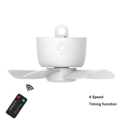 China USB Rechargabke Ceiling Fan 8000mAh USB Rechargeable Mini Ceiling Fan 4 Speed Remote Control Timing Camping for Tents for sale