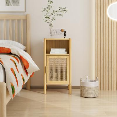 China Sustainable Bamboo And Rattan 1 Door Cabinet, Side Table,Rattan Nightstands For Bedroom And Living Room for sale