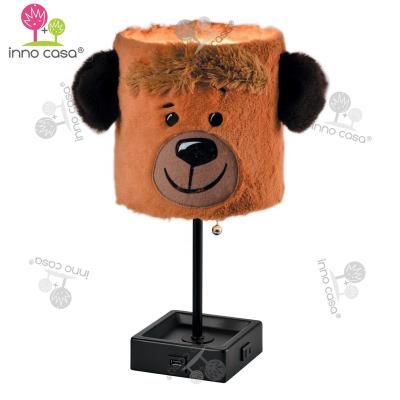 China BKLT-PV4 China Manufacturer Decorative Dog Animal Modern Metal Desk Light With Shade And Plush Usb 2.1A Left, AC Outlet for sale