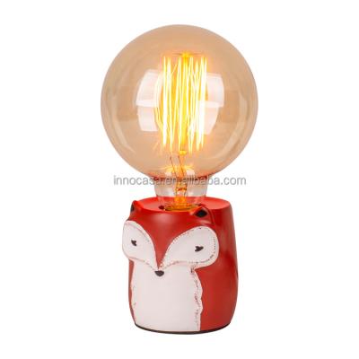 China B0T-RW223 Contemporary Popular Polyresin Base Fox Kids Edison Bulb Table Lamp For Living Room Kids Bed Room Use for sale