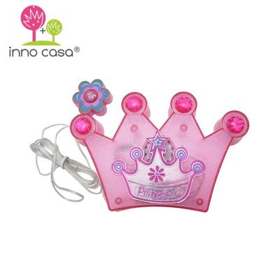 China Promotion Valentine Gift Crown Shape Ding Dong Wired Picosecond OEM ODM LED Light Up Kids Bedroom Doorbells for sale
