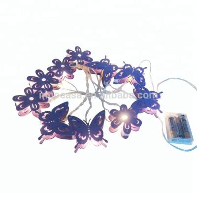 China Kids and Youth OEM Party Novelty 10 Lights Plywood Battery Operated Butterfly Flower Shaped Purple DECOR LED LIGHT for Kids for sale
