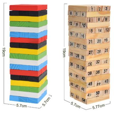 China Wooden Children Toy Entertainment 54pcs Building Block Fashion Interaction Brain Game Toy Creative Novel Digital Building for sale