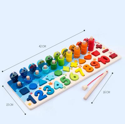 China Montessori Educational Wooden Toys Shape Knowledge Puzzle Geometric Math Toys Early Educational Toys For Children VR041 for sale