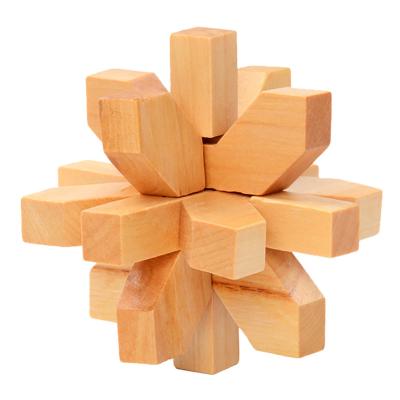 China Wooden Lock 3D Adult Wooden Interlock Children Burr Puzzles Game Toy For IQ Brain Teaser KongMing Lock Lu Ban Lu Ban for sale