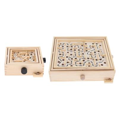 China Wooden Bead Maze Game Educational Toy Bead Maze Game Educational Toy Small (LxWxH) of Maze Puzzle Balance Board: Approx 17.5 x 17.5 x 5.2cm/6.89 x 6.89 x 2, 05 inch for sale
