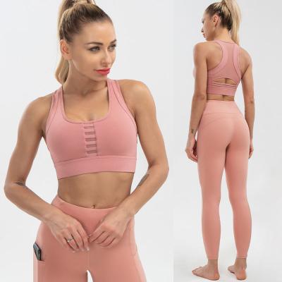 China Active Logo Women Workout Women Workout Set Crop Top Tank Tops Shiny Custom Breathable Yoga Leggings 2 Piece Set for sale